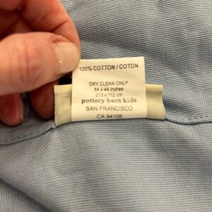 Pottery Barn Kids blue chambray curtain panels set of 4 panels